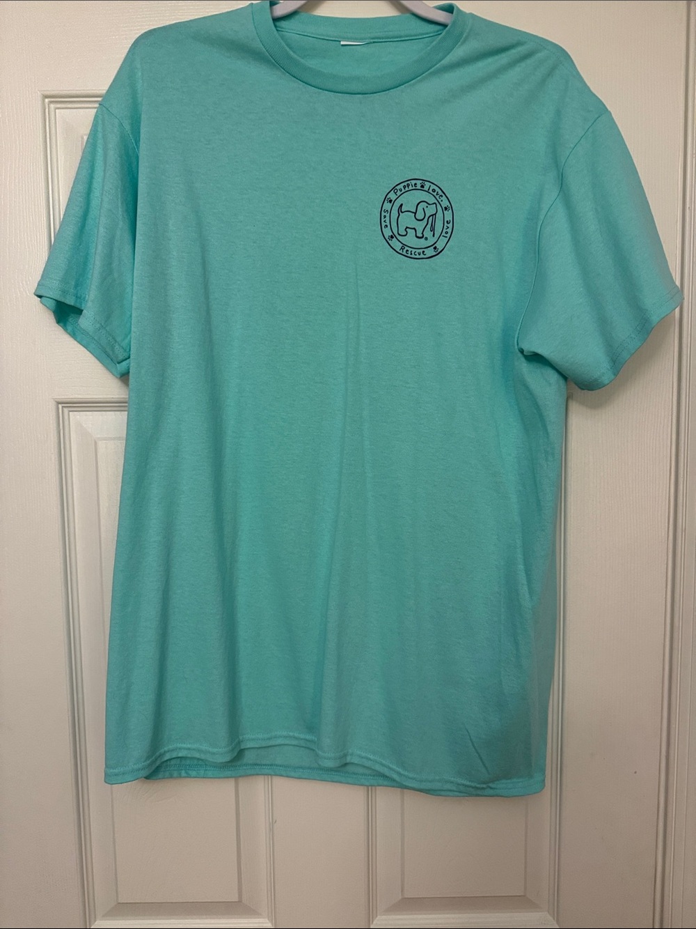 EUC Puppie Love Light Green/Teal short sleeve shirt-w/ Maryland Blue Crabs logo - Picture 4 of 4
